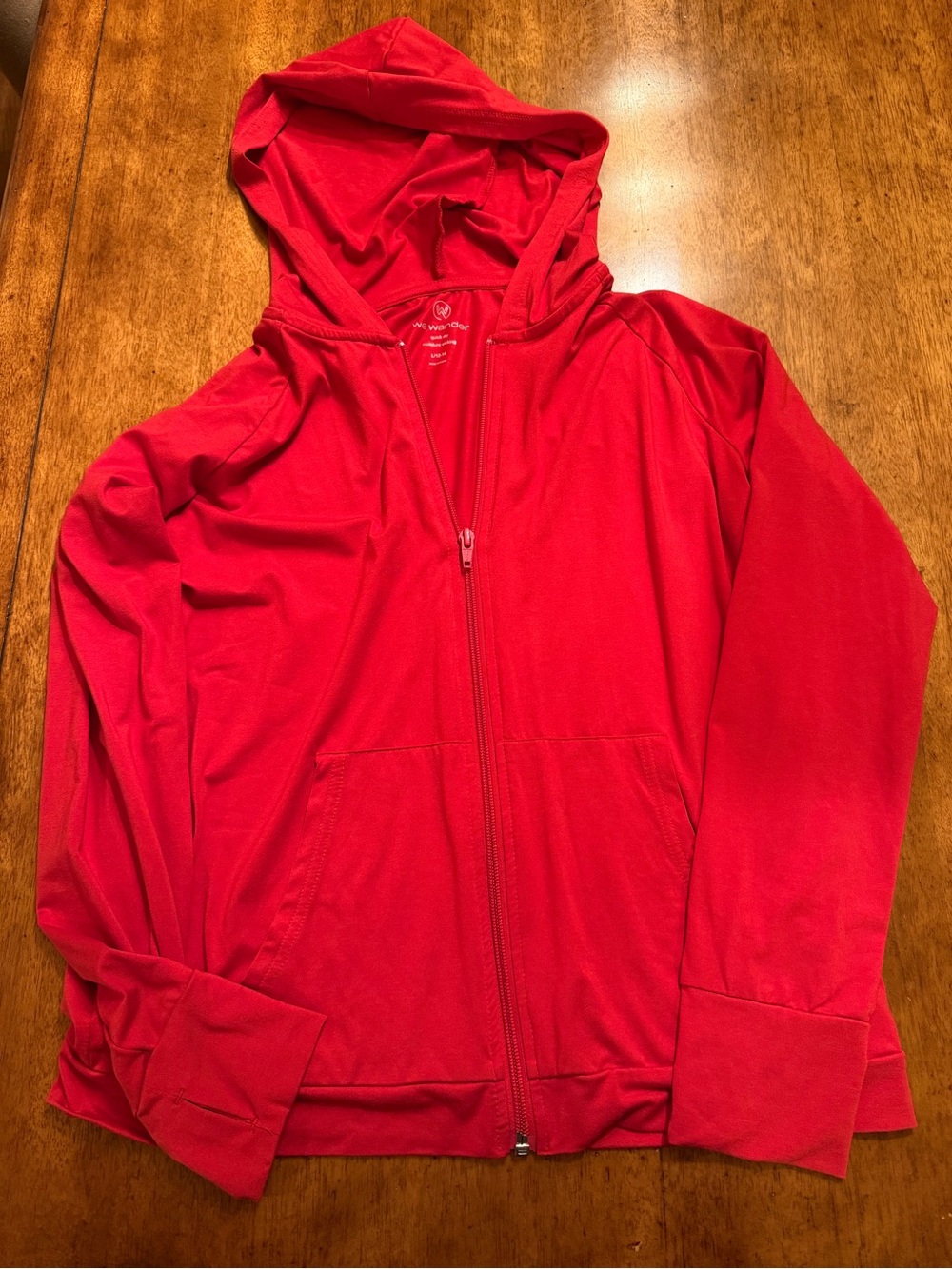 Girls large Wander Red Full-Zip Hoodie activewear quick dry